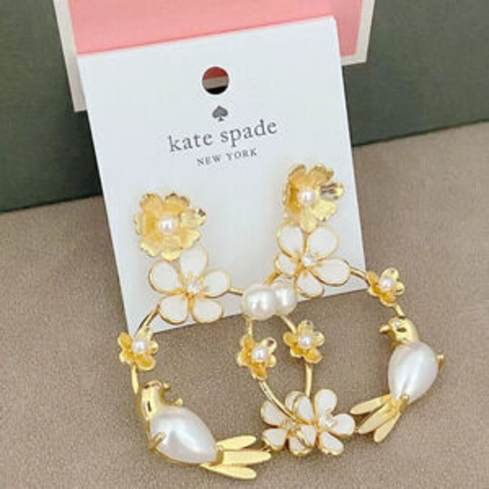 kate spade Zircon Enamel Painted Bird Earrings